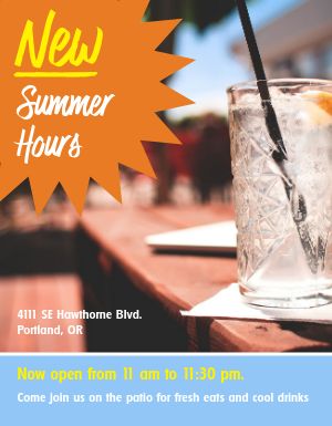 Summertime Hours Flyer