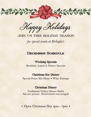 Holiday Dinner Flyer