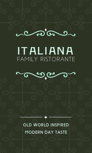 Italian Family Restaurant Business Card