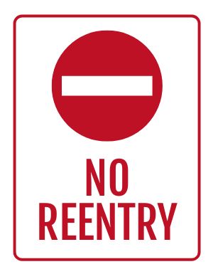 No Reentry Flyer