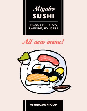New Sushi Menu Flyer