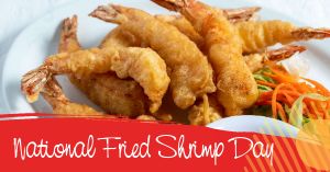 National Fried Shrimp Day in Red FB Post