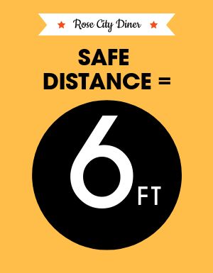 Six Feet Distance Sign