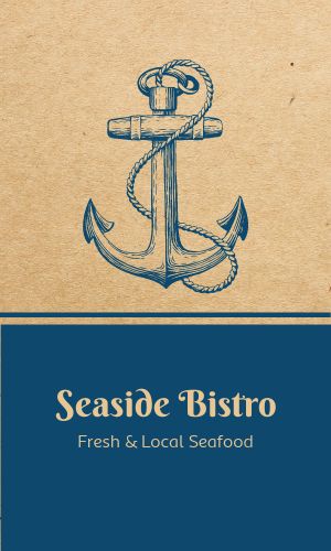 Simple Seafood Bistro Business Card