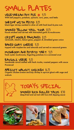 Hipster Yellow and Red Cafe Digital Menu