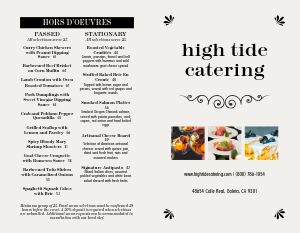 Cafe Catering Bifold Takeout Menu
