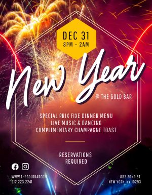 NYE Party Flyer, Print Templates