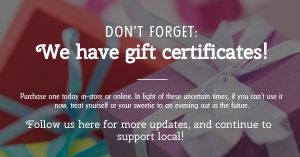 Gift Cards Facebook Post
