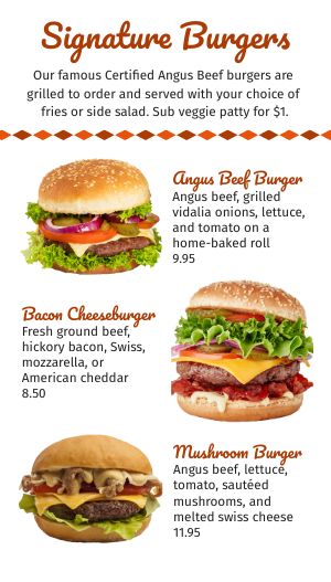 Easy Edit Burger Digital Menu Board