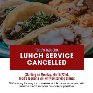 Lunch Canceled Instagram Post