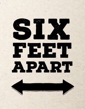 Six Feet Distance Signage