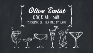 Cocktail Bartender Business Card