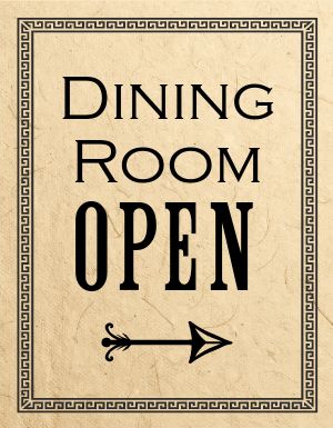 Dining Room Open Signage