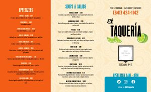 Beige Mexican Takeout Menu