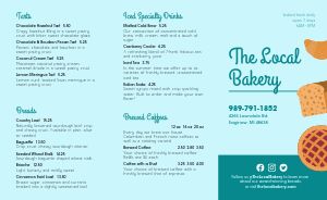Local Bakery Takeout Menu