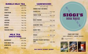 Boba Tea House Takeout Menu