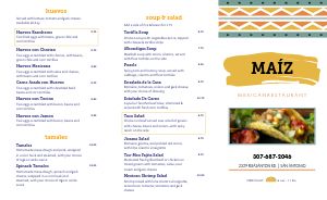 Colorful Zig Zag Mexican Takeout Menu