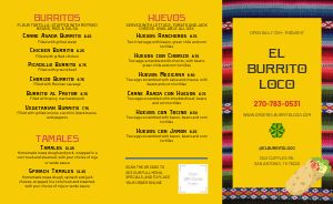 Traditional Patterned Mexican Takeout Menu