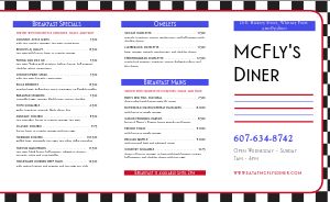 Checkered Black Diner Takeout Menu