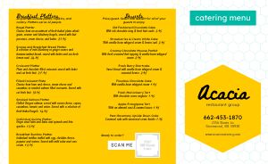 Honeycomb Catering Takeout Menu