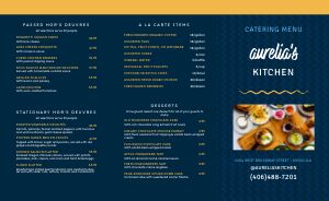 Blue Catering Takeout Menu