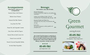 Golf Catering Takeout Menu