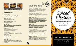 African Fusion Takeout Menu
