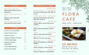 Tropical Flora Cafe Takeout Menu
