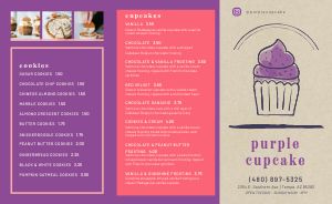 Purple Cupcake Takeout Menu