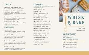 Whisk Bakery Takeout Menu