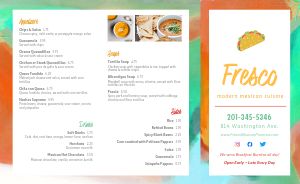 Contemporary Mexican Takeout Menu