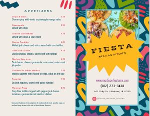 Colorful Abstract Mexican Bifold Takeout Menu