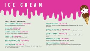 Pink Ice Cream Digital Menu Board