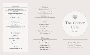 Refined Cafe Takeout Menu