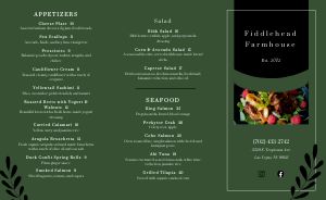 Farm to Table Fine Dining Takeout Menu