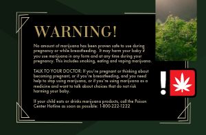 Forest Green Dispensary Half Page Warning Card