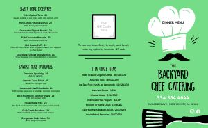 Chef Catering Takeout Menu