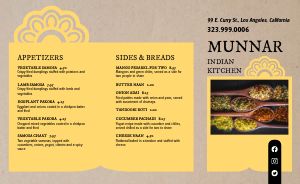 Simple Indian Takeout Menu Example