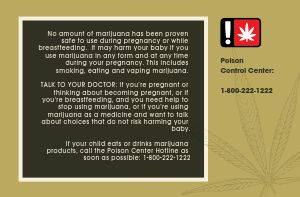 Olive Green Dispensary Half Page Warning Card