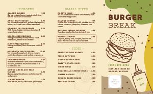Groovy Burger Takeout Menu