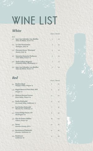 Paper Wine List