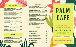 Tropical Summer Cafe Takeout Menu