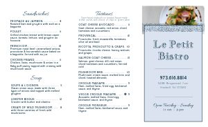 Patterned French Bistro Takeout Menu