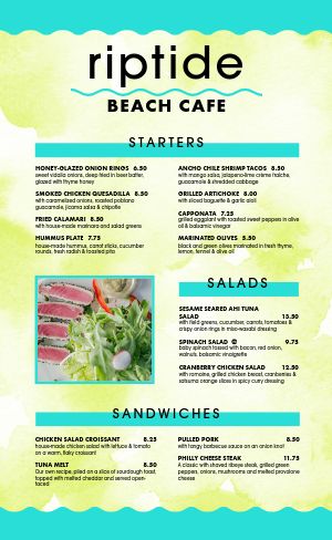Ocean Cafe Menu