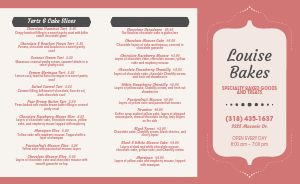 Specialty Bakery Takeout Menu