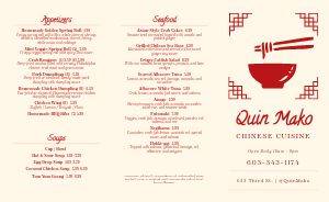 Red Noodles Chinese Takeout Menu