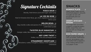 Customizable Cocktail Digital Menu Board