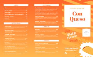 Cheesy Mexican Takeout Menu