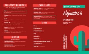 Deep Red Mexican Takeout Menu