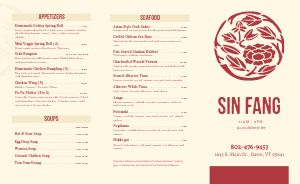 Red Floral Chinese Takeout Menu